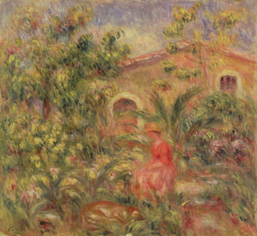 Detail of Landscape with Woman and Dog, 1917 by Pierre Auguste Renoir