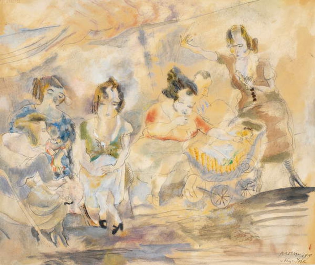 Detail of Woman with Baby Carriage, New York, 1919 by Jules Pascin