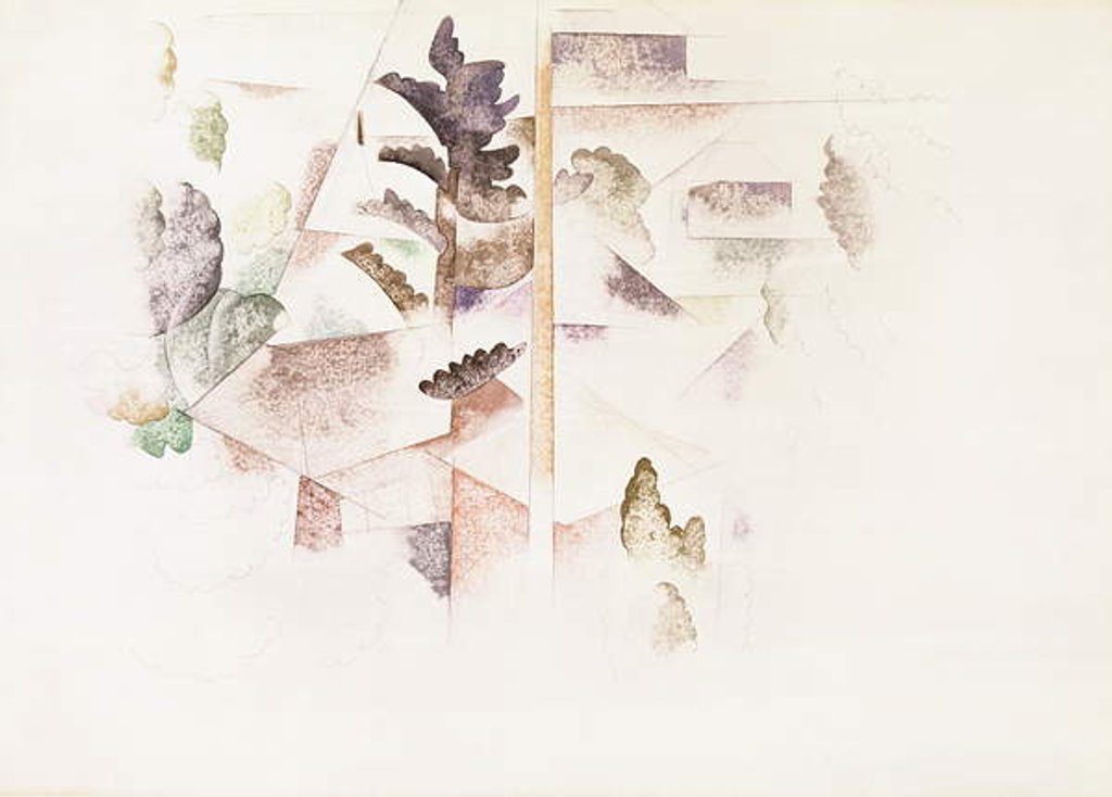 Detail of Bermuda, Trees and Architecture, c.1917 by Charles Demuth
