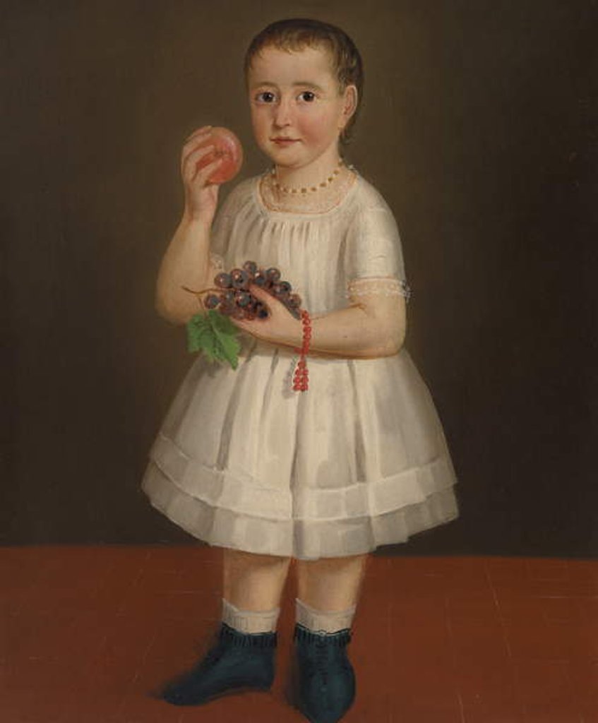 Detail of Little Girl with Fruit, c.1840 by French School