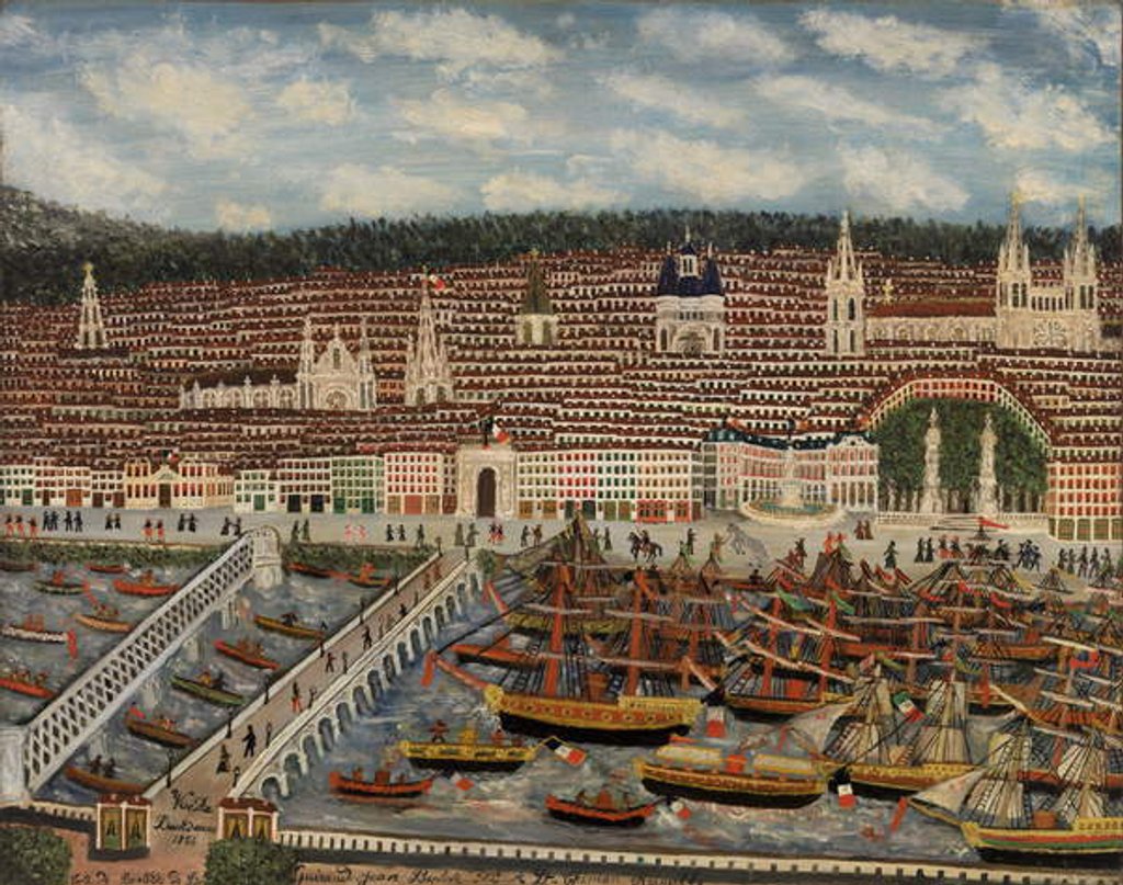 Detail of View of Bordeaux, 1884 by Jean-Baptiste Guiraud