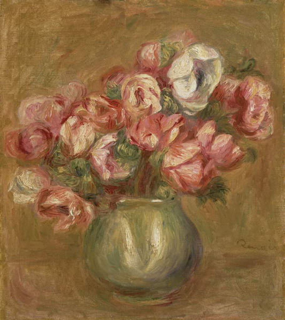 Detail of Flowers in a Green Vase, 1906 by Pierre Auguste Renoir