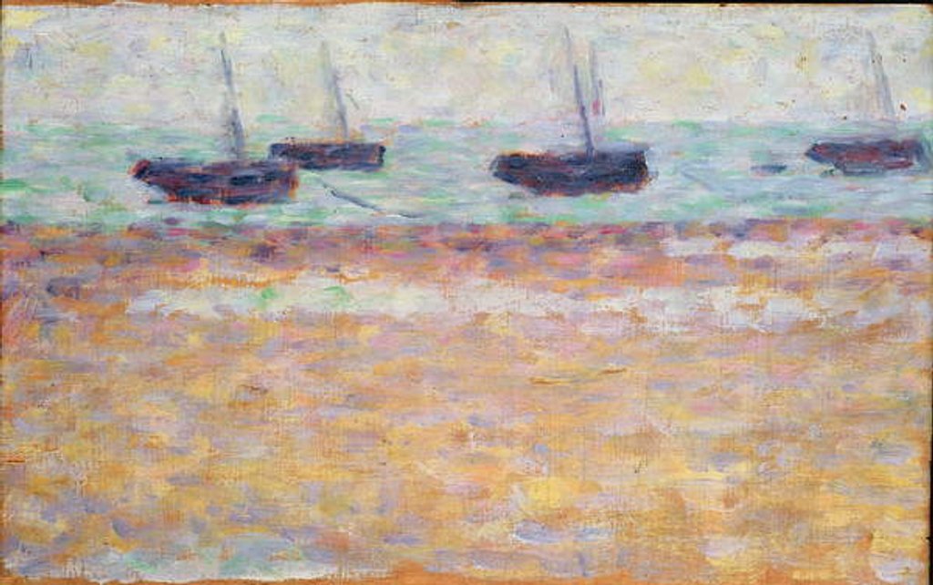 Detail of Harbor of Grandcamp by Georges Pierre Seurat