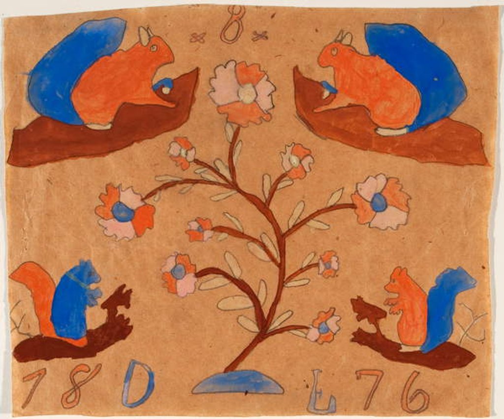 Detail of Four Squirrels, 1876 by American School