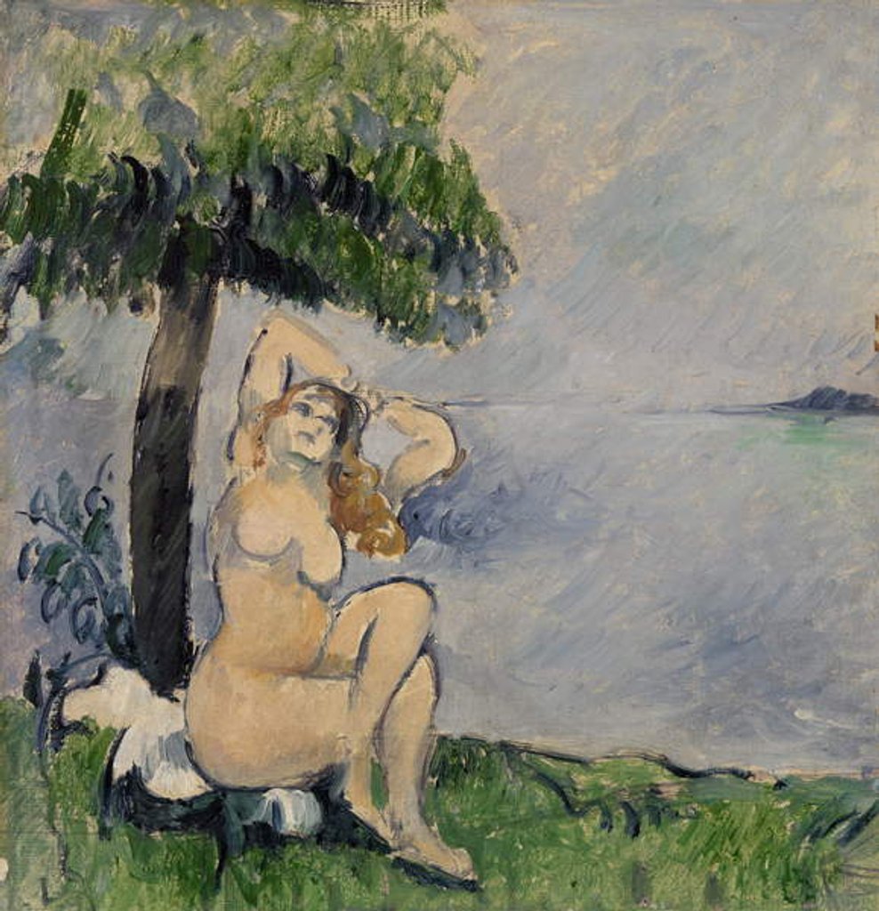 Detail of Bather at the Seashore, c.1875 by Paul Cezanne