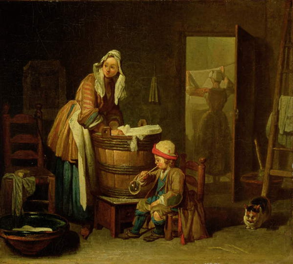 Detail of The Laundress by Jean-Baptiste Simeon Chardin
