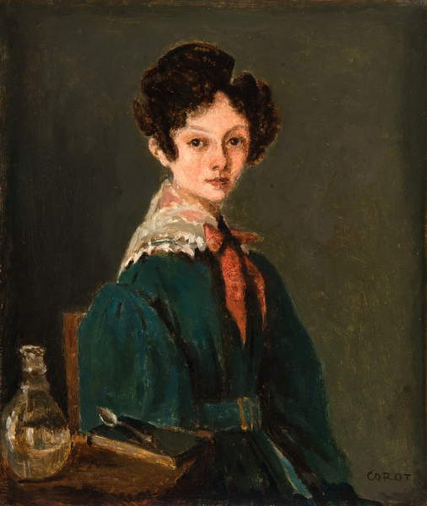 Detail of Mme Lemaistre by Jean Baptiste Camille Corot