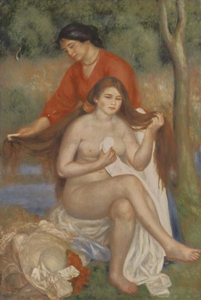 Detail of Bather and Maid, c.1900 by Pierre Auguste Renoir