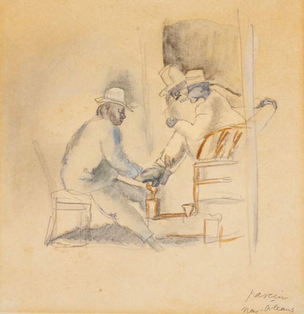 Detail of New Orleans Shoeshine by Jules Pascin