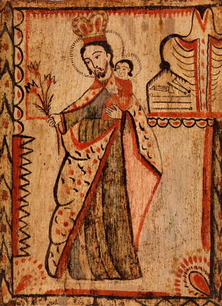 Detail of Saint Joseph the Patriarch, c. 1830 by Jose Rafael Aragon