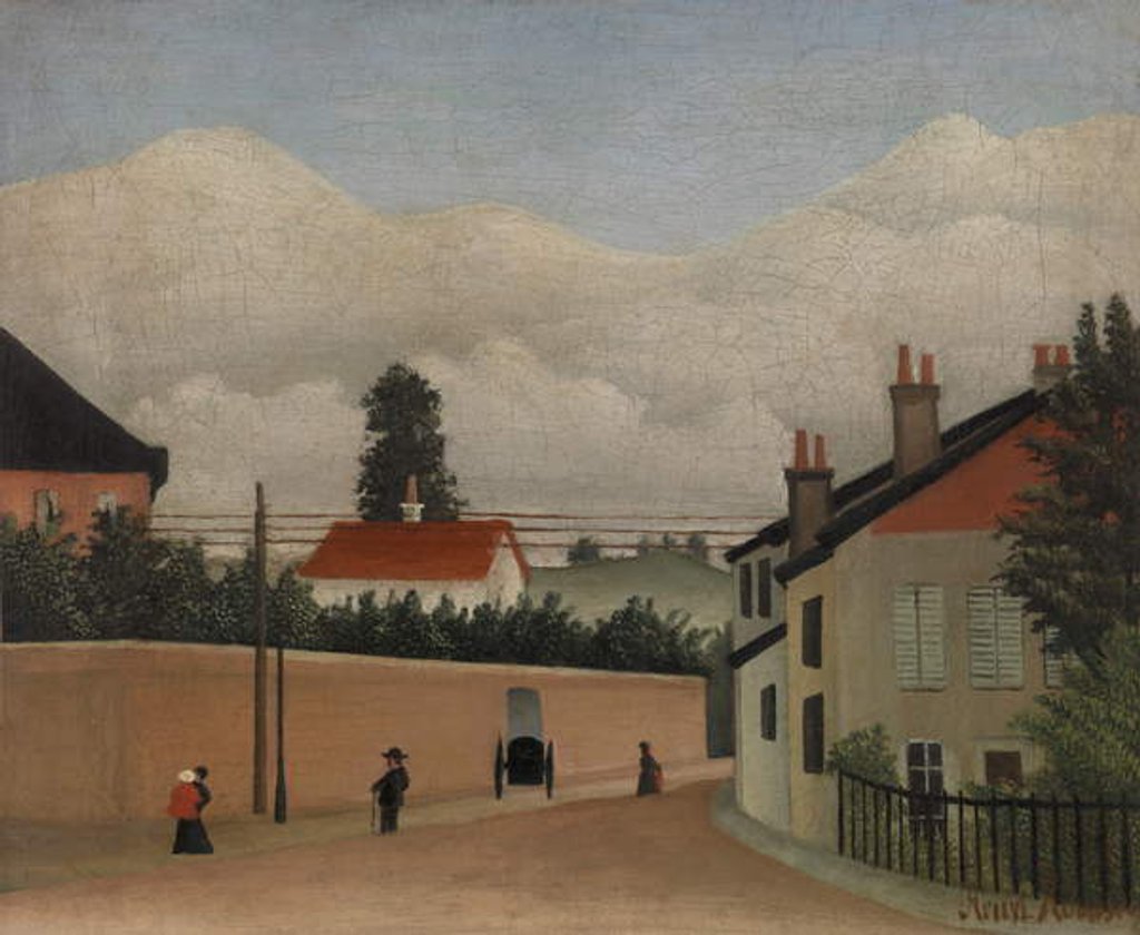 Detail of Street Scene by Henri J.F. (1844-1910) Rousseau