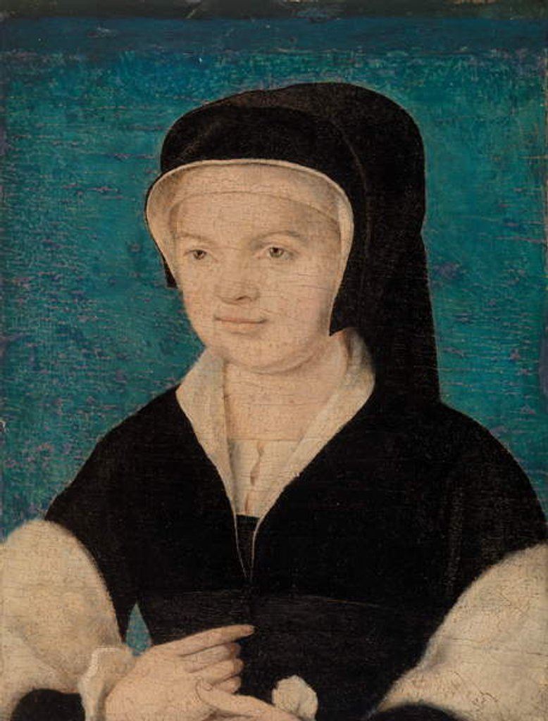 Detail of Head of Woman on Blue Background by French School