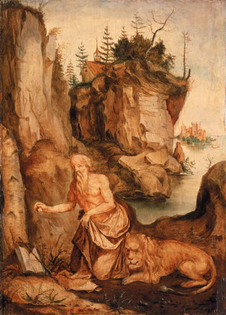 Detail of St Jerome and the Lion, c.1500 by Albrecht Durer or Duerer (after)