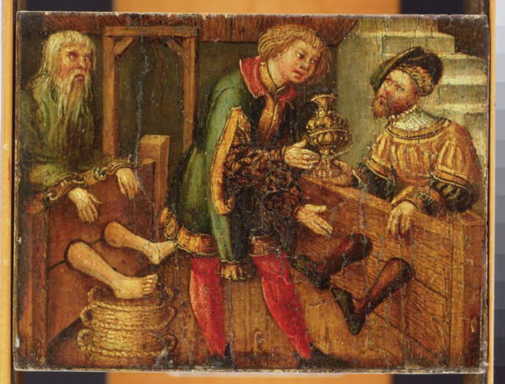 Detail of Two Men in Stocks by German School