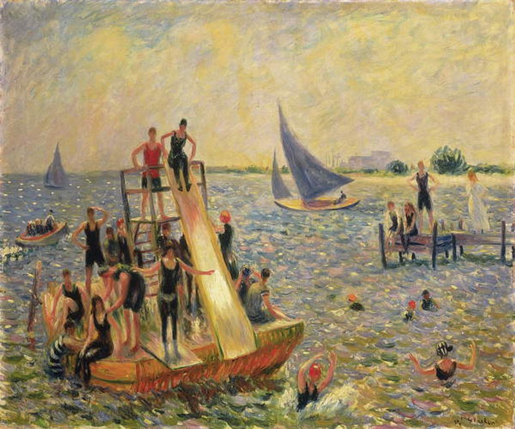 Detail of The Float, or The Raft by William James Glackens
