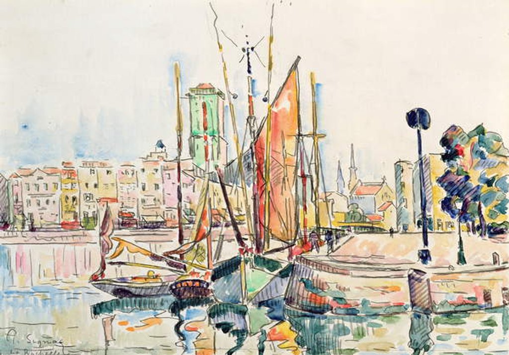 Detail of La Rochelle: Boats and Houses by Paul Signac