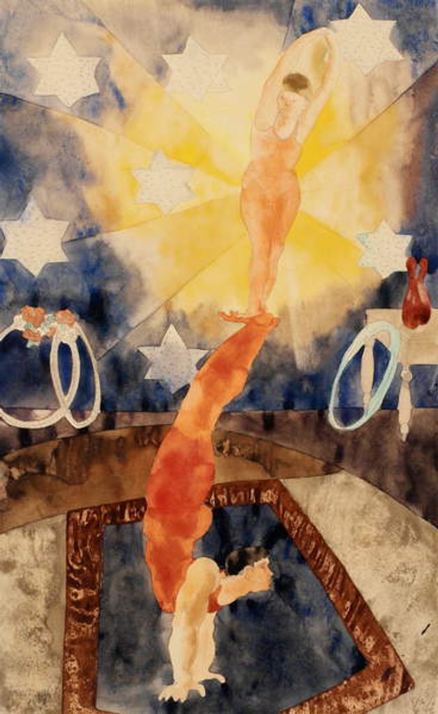 Detail of Two Acrobats in Red Tights by Charles Demuth