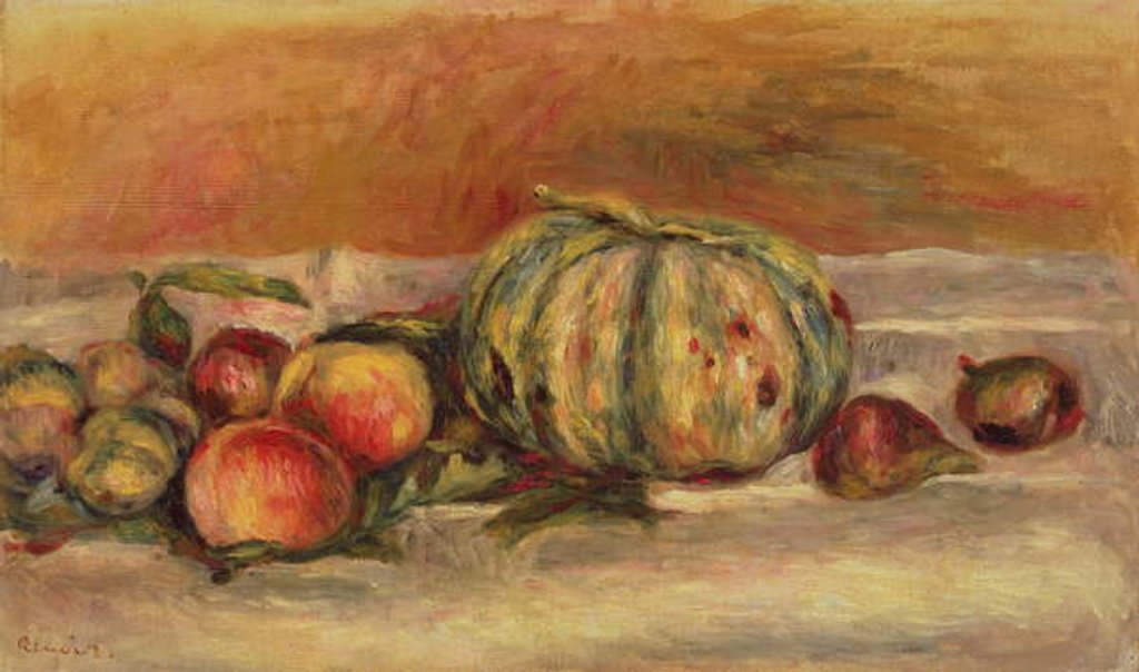 Detail of Melon and Fruit by Pierre Auguste Renoir