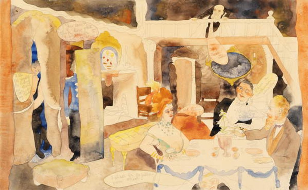 Detail of Lulu and Alva Schoen at Lunch, 1918 by Charles Demuth