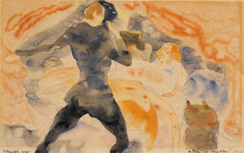 Detail of Honore de Balzac's 'The Girl with the Golden Eyes,' 1916 by Charles Demuth