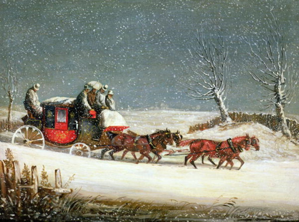 Detail of The Royal Mail in Deep Snow by Samuel Henry Alken