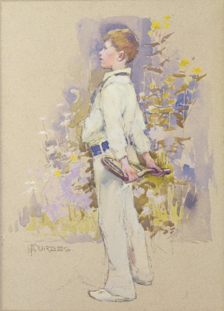 Detail of Alec in Whites by Elizabeth Adela Stanhope Forbes