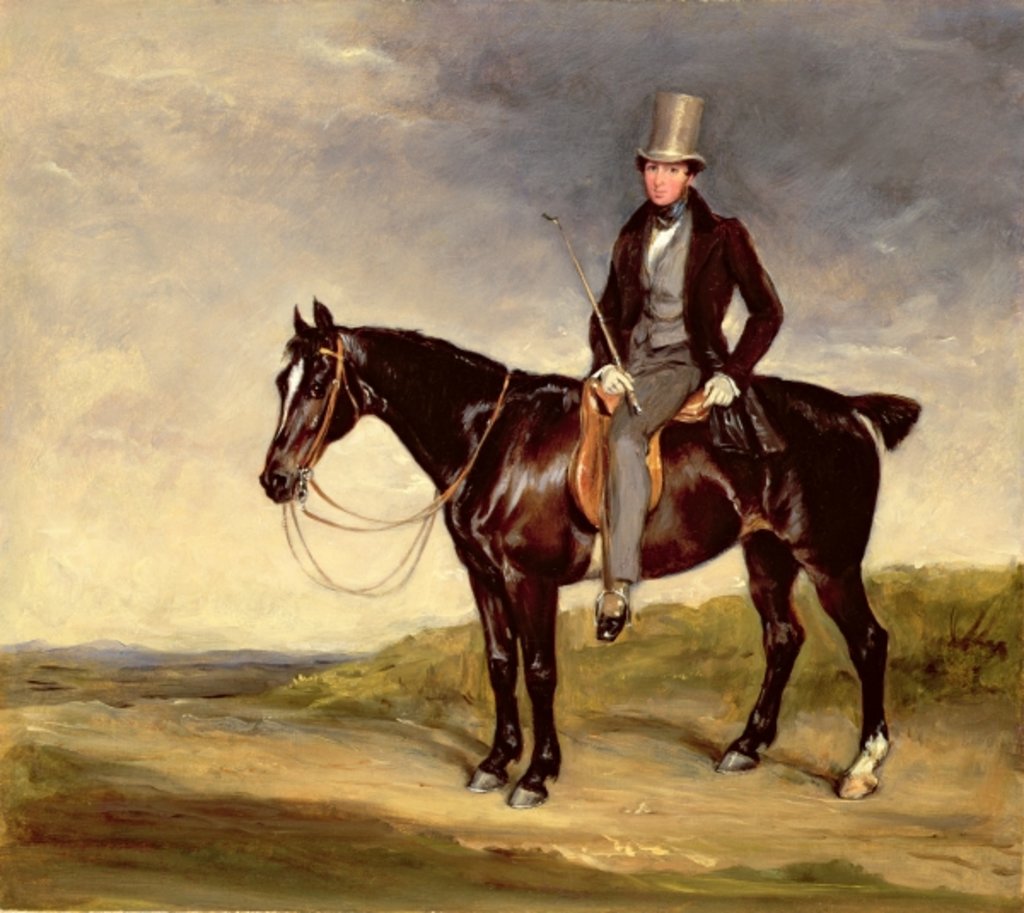 Detail of John Hay-Mackenzie on his Dark Bay Cob by Francis Grant