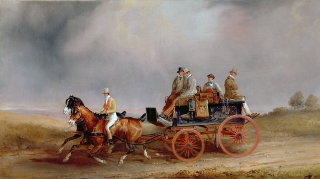 Detail of Going Shooting; a Postillion and Pair with a Game Cart by Charles Cooper Henderson