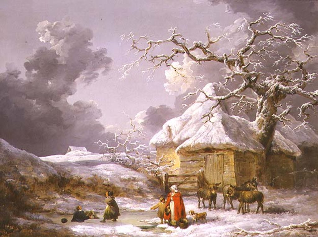 Detail of A Fall on the Ice by George Morland