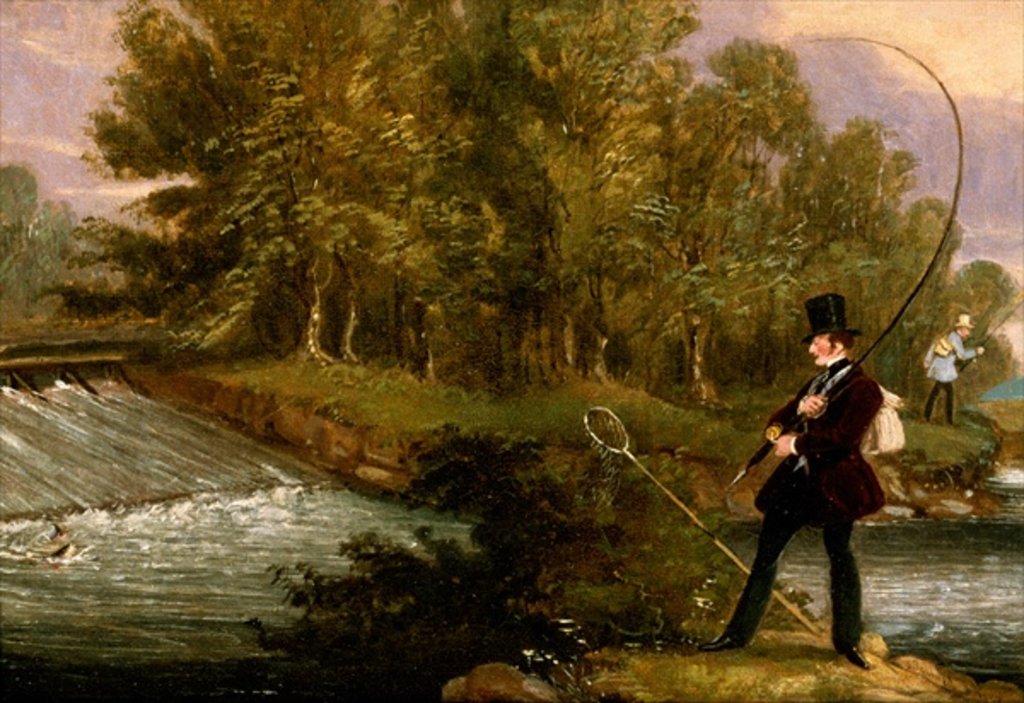 Detail of Trout Fishing on the Lea, 1841 by James Pollard