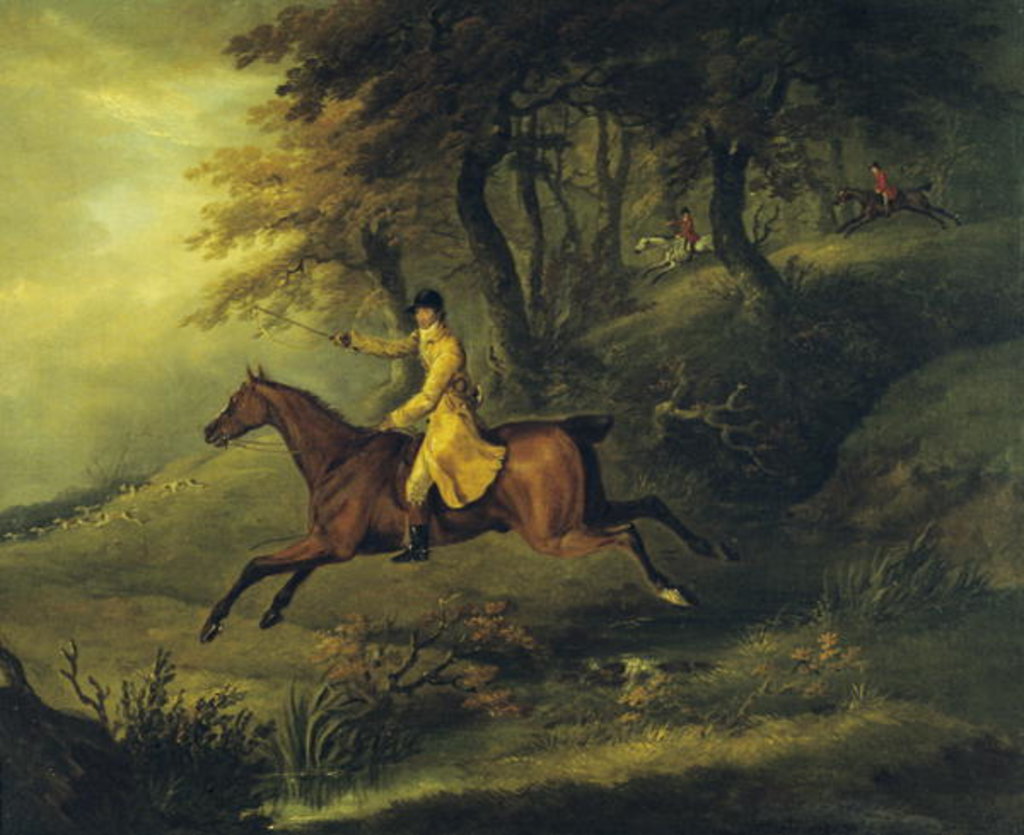 Detail of Thomas Oldaker, Huntsman to the Berkeley, on his Hunter 'Magic' Breaking Cover, 1811 by John Nost Sartorius