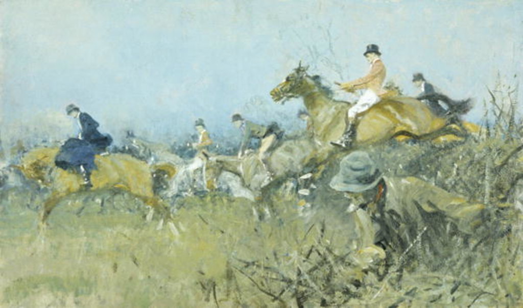 Detail of Hunting Scene, Full Cry by Gilbert Holiday
