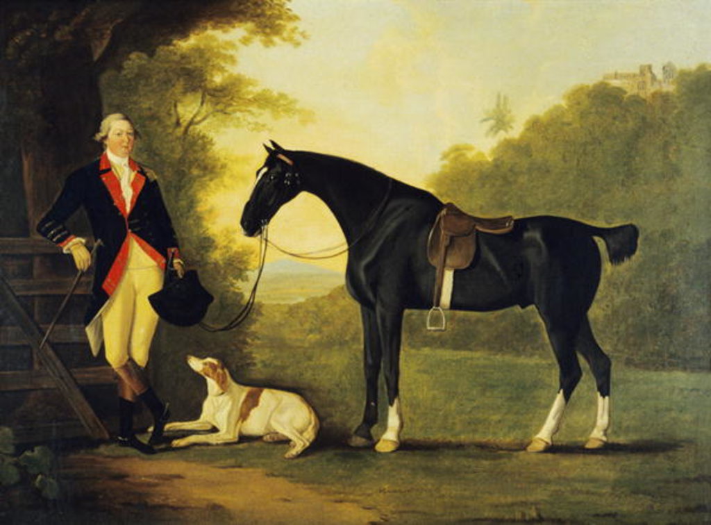 Detail of Officer of the Royal Horse Guards With His Charger and Dog, 1776 by John Best
