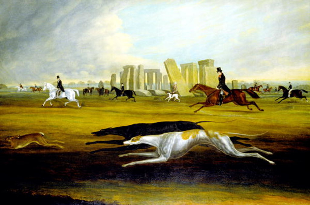 Detail of The Pinckney Family Coursing at Stonehenge, 1845 by Samuel Spode
