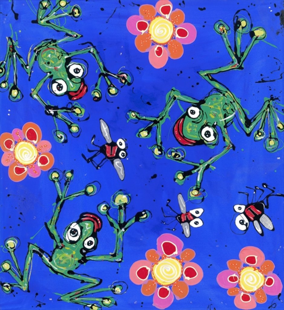 Detail of Frog Wallpaper, 2008 by Anthony Breslin