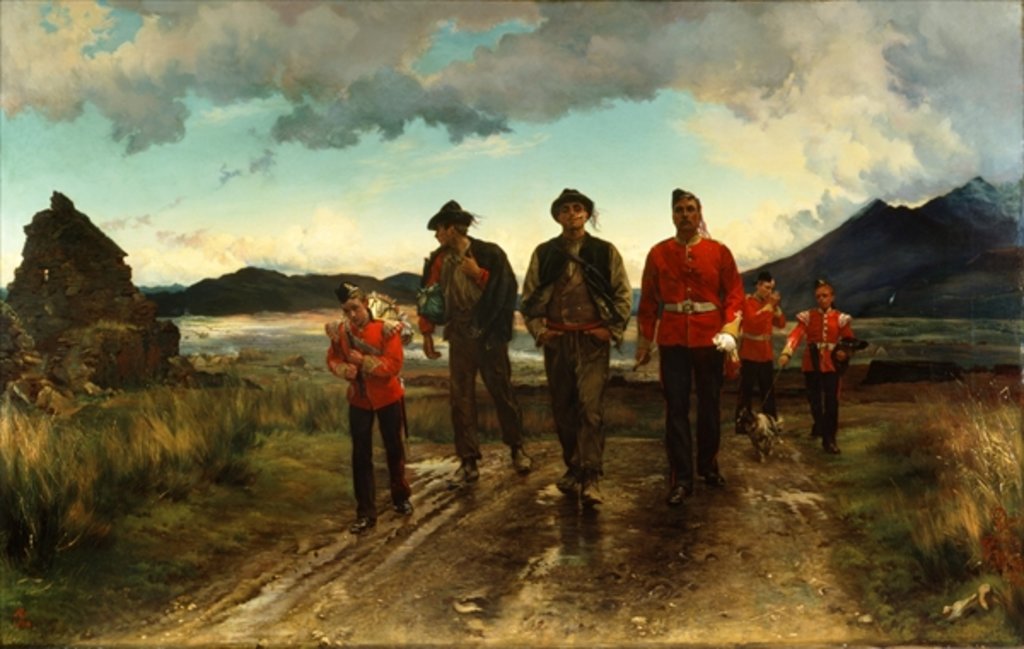 Detail of Listed for the Connaught Rangers: Recruiting in Ireland, 1878 by Lady (1846-1933) Butler