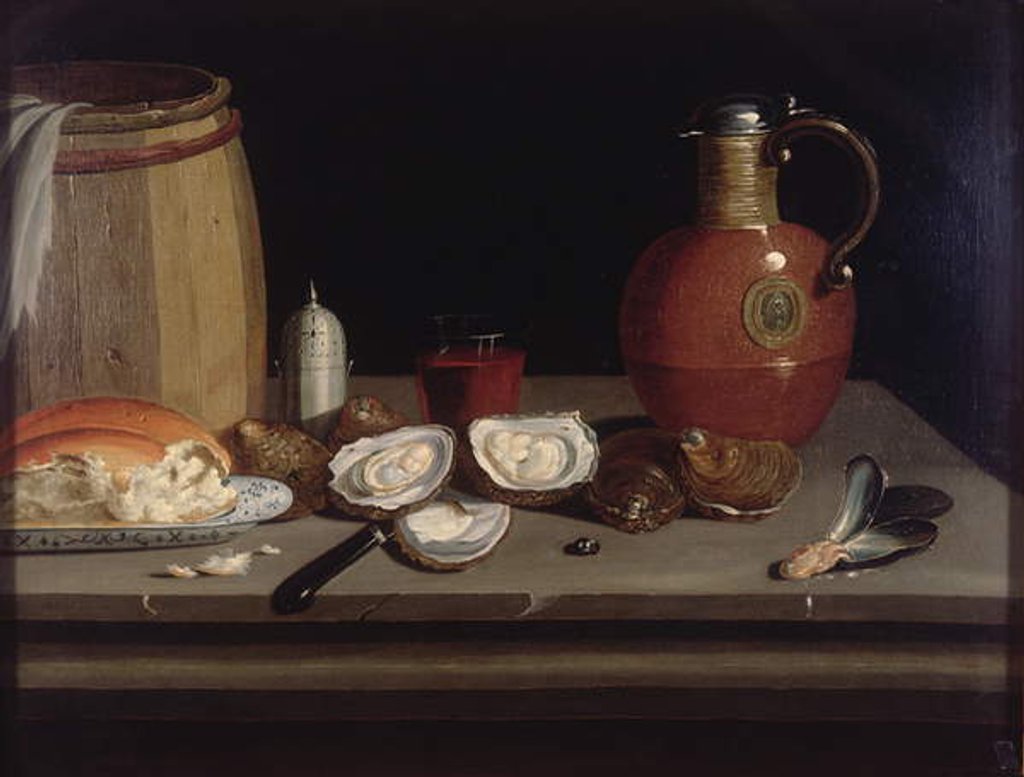 Detail of Still Life with Shellfish by Philips Angel