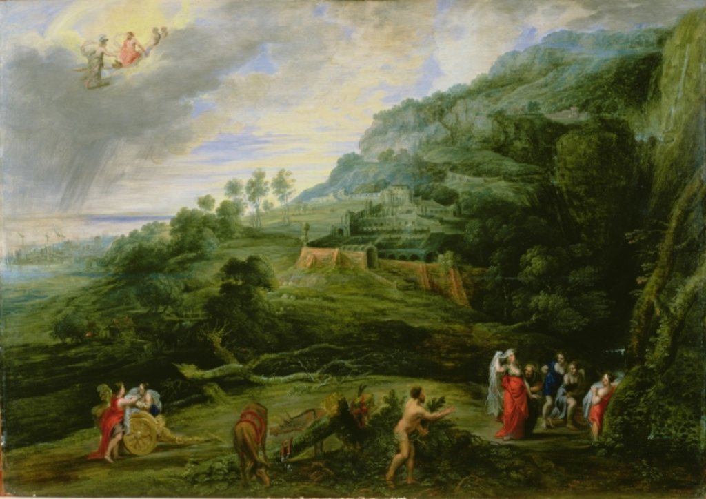 Detail of Ulysses and Nausicaa, 1635 by Lucas van Uden