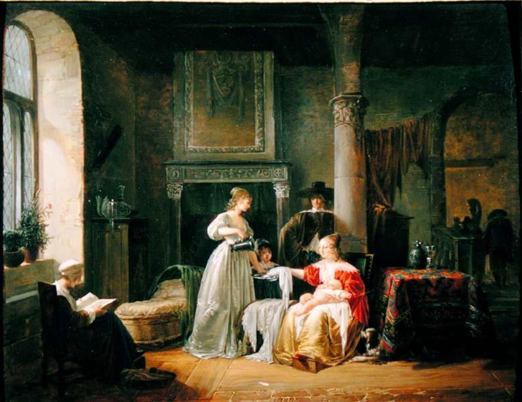 Detail of A Nursery Scene by Jean Baptiste Mallet