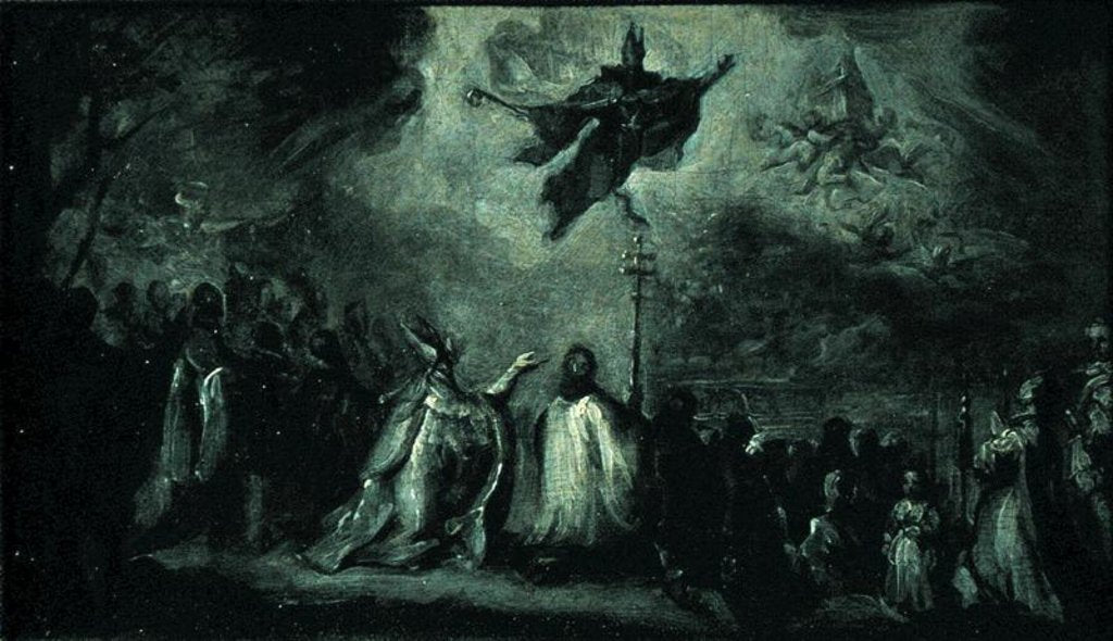 Detail of St. Augustine's Appearance by Miguel Jacinto Melendez