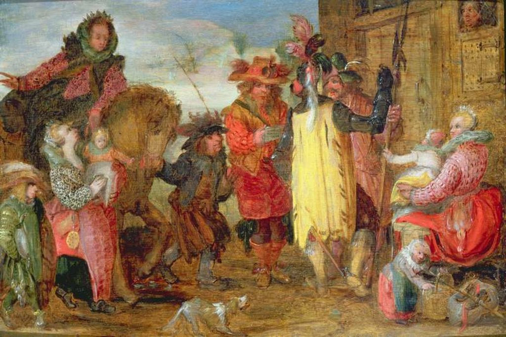 Detail of Jeanne de Flandres going to deliver prisoners by David Vinckboons