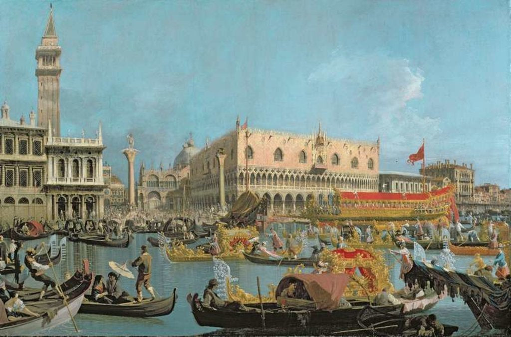 Detail of The Bucintoro returning to the Molo by (1697-1768) Canaletto