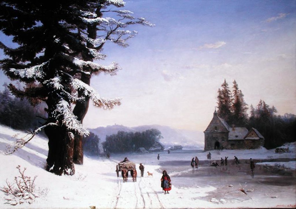 Detail of Snow Scene in the South of France, 1868 by Josephine Bowes