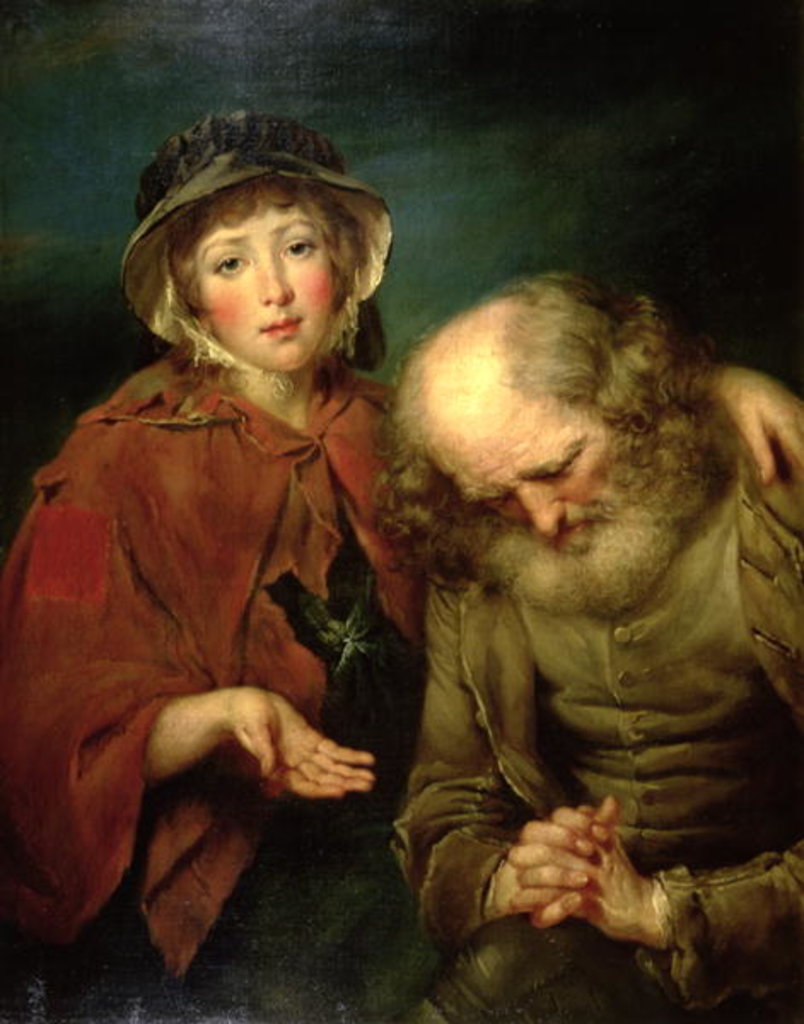 Detail of The Blind Beggar and his Grand-Daughter by John Russell