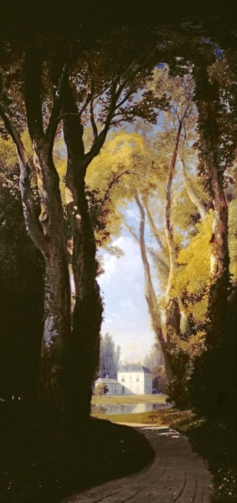 Detail of The Chateau of Louveciennes by Josephine Bowes