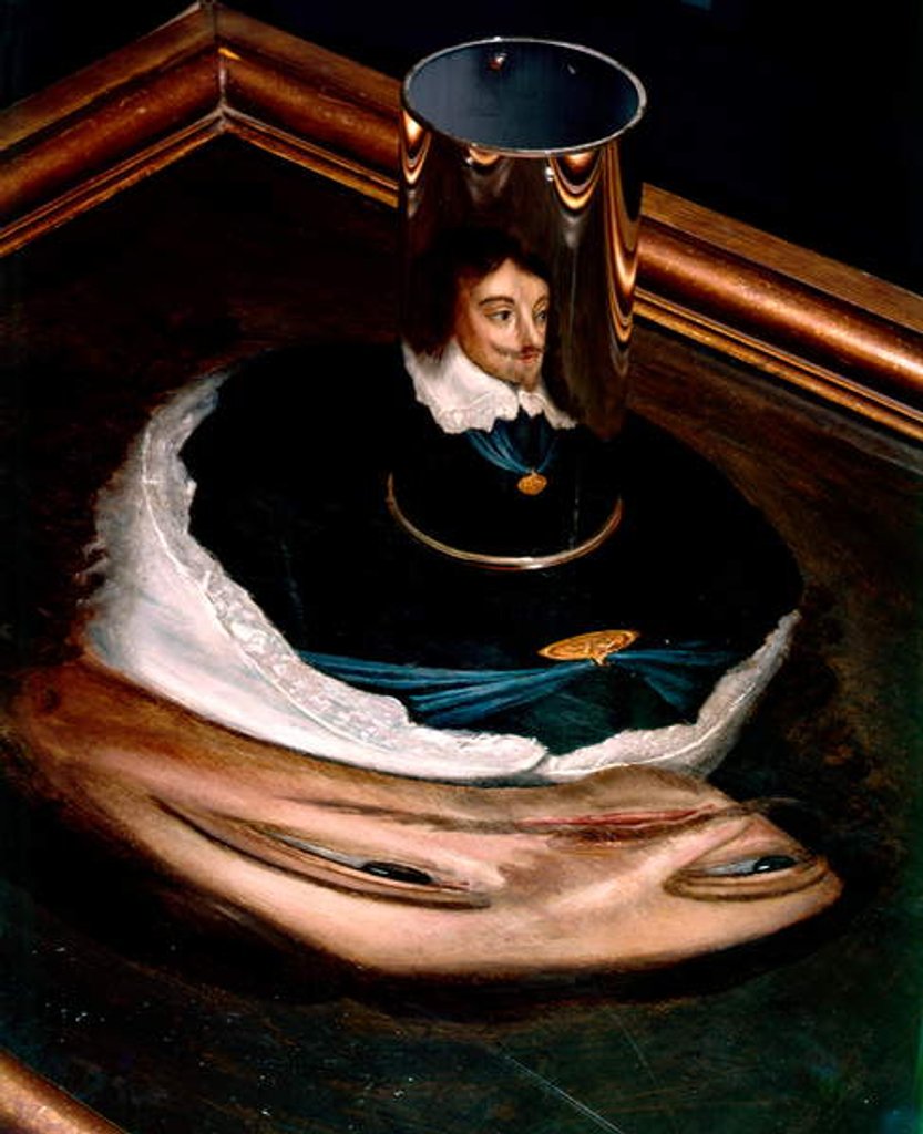 Detail of Anamorphic portrait of Charles I by Unknown Artist