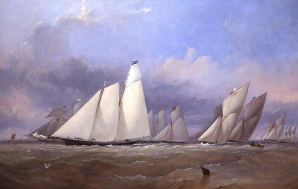 Detail of The America at Cowes, 1852 by Thomas Sewell Robins