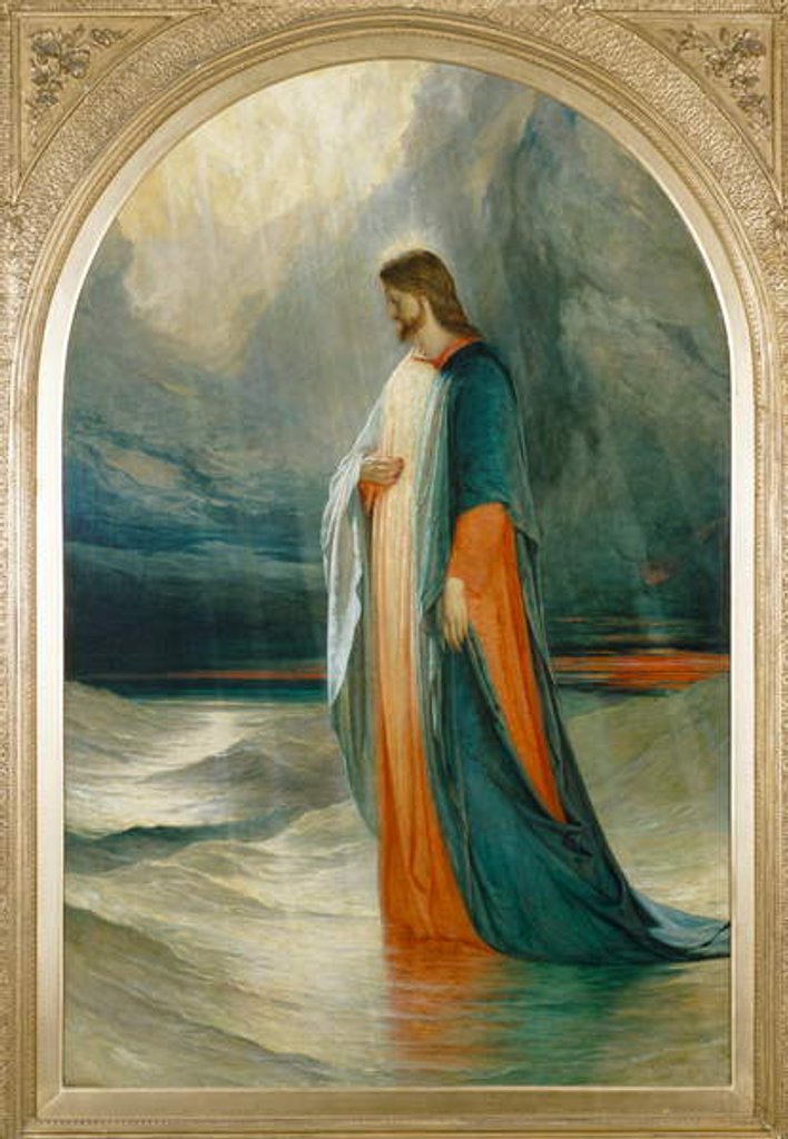 Detail of Jesus went unto them, walking on the sea, 19th century by Robert Scott Lauder