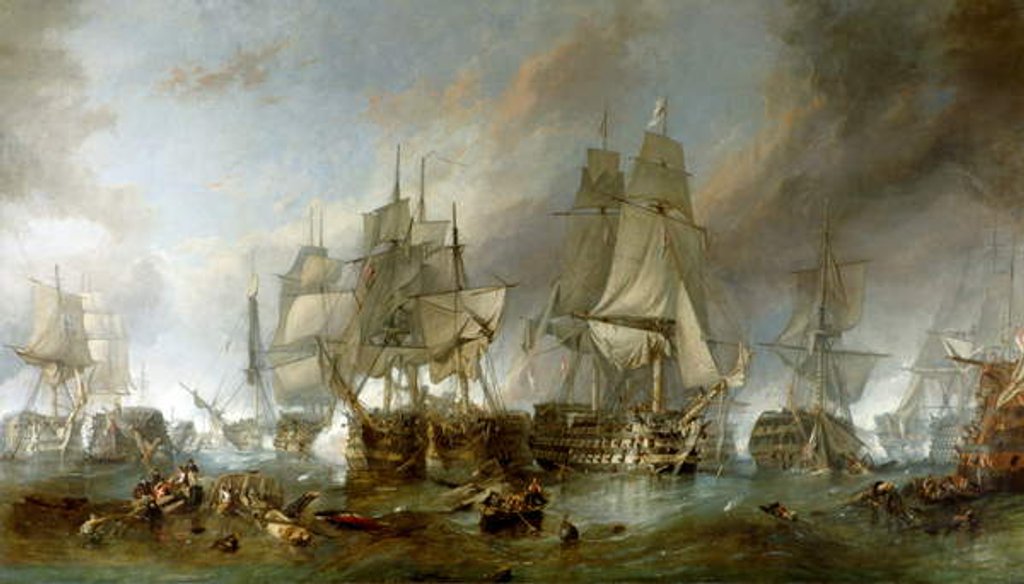 Detail of The Battle of Trafalgar by William Clarkson Stanfield
