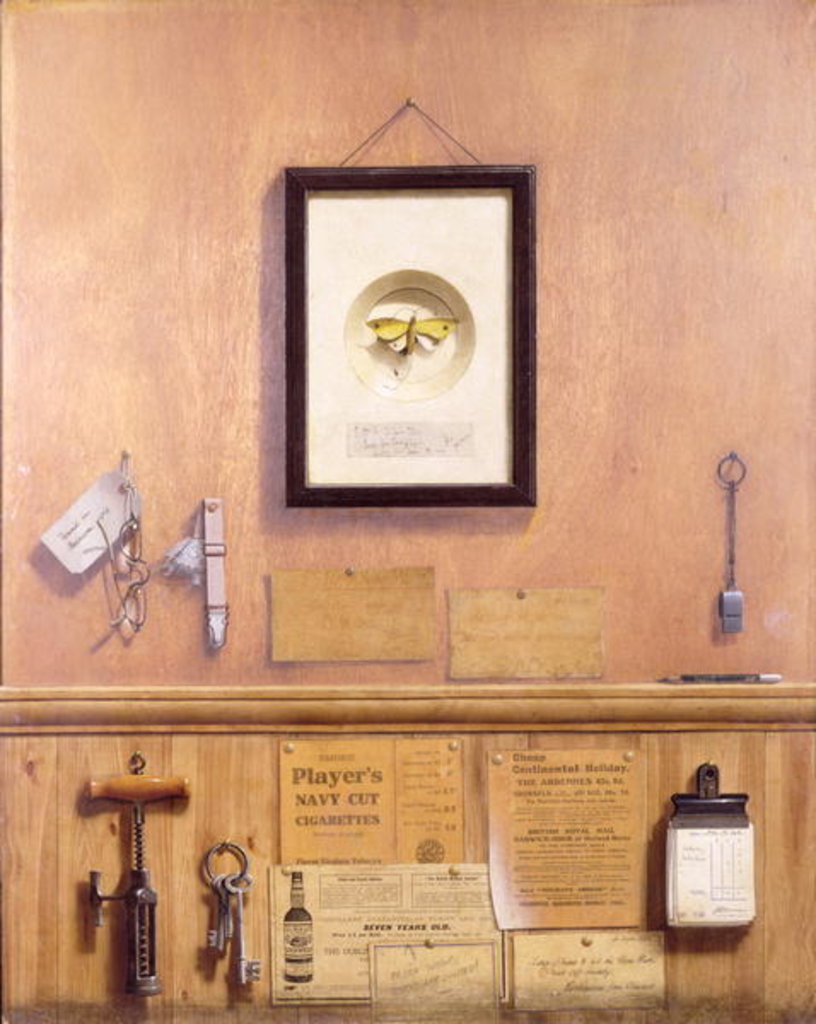Detail of Trompe l'Oeil Still Life by English School